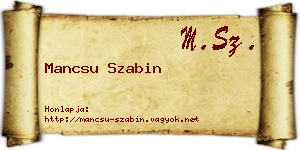 Mancsu Szabin névjegykártya